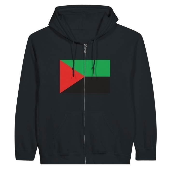 Sweat à capuche à fermeture éclair PIXELFORMA - Drapeau Martinique - Noir
