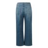 Women Seamed Front Wide Leg Jeans Elastic Waist Stretch Denim Flare Jeans High Waisted Jean Bell Bottom Cropped Pants
