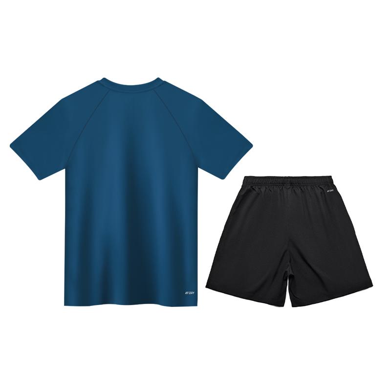 Серия для настольного тенниса Li Ning Минималистичный логотип бренда С коротким рукавом Удобные шорты Универсальный повседневный спортивный костюм Мужской спортивный костюм AATV055-3