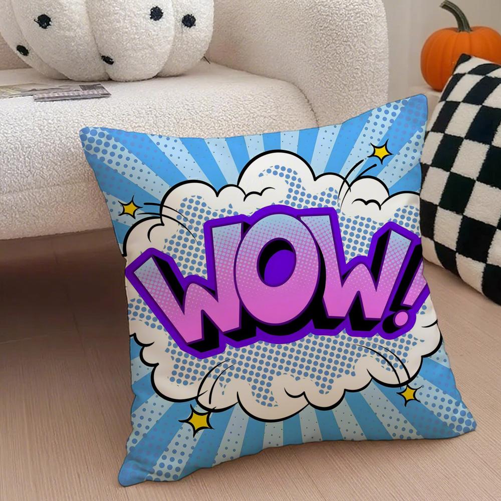 Classic Pop Art American Art RRoy Lichtenstein Cushion Cover Throw Pillow Cover Hidden Button Durable Polyester Chair Cushion