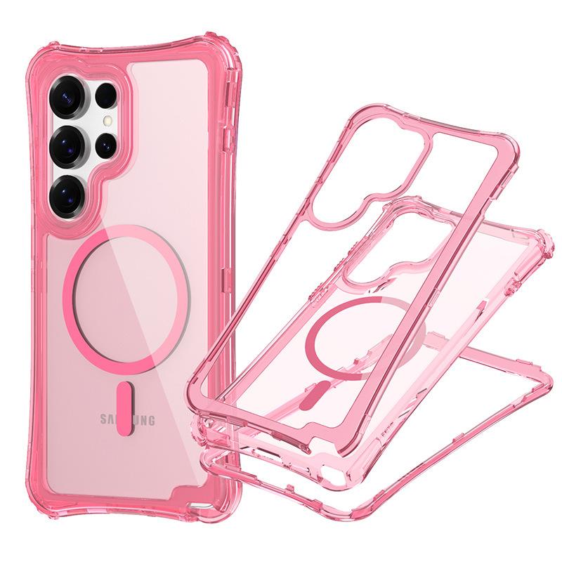 Новый магнитный прозрачный чехол для телефона три в одном Samsung S25 ULTRA