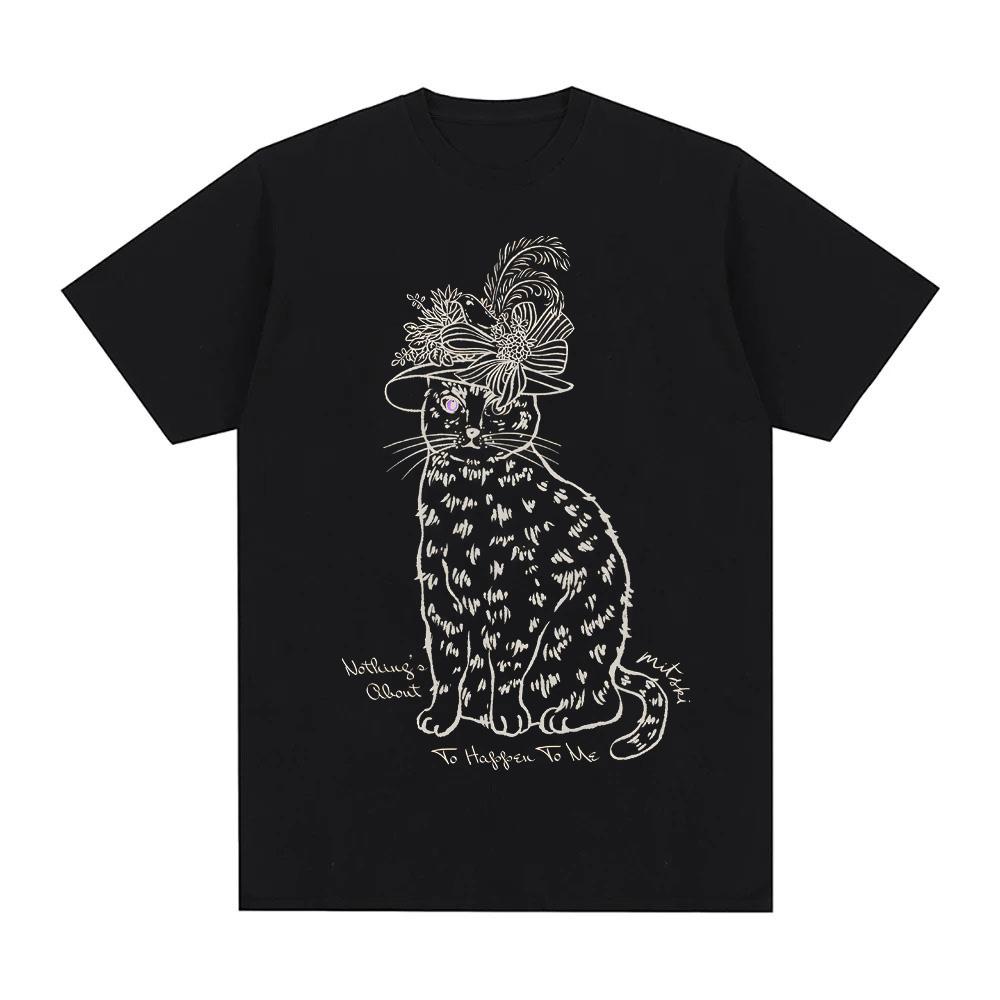 VICTORIAN CAT TEE Summer Mitski Harajuku Oversized Clothes Fashion 100Cotton Oneck Tops Clothes Round Neck Comfortable Tees