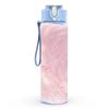 1PC Soft Pink Feather Cloud Texture Print 750ml Color Plastic Sports Water Bottle Leakproof Flip Straw Lid Suitable for Sports Office Home Use
