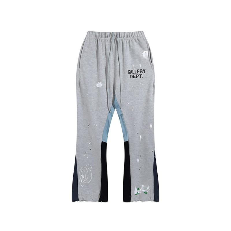 Mens Oversized Cotton Jogger Pants With Hand-Painted Splatter Print Relaxed Fit Straight Leg Wear