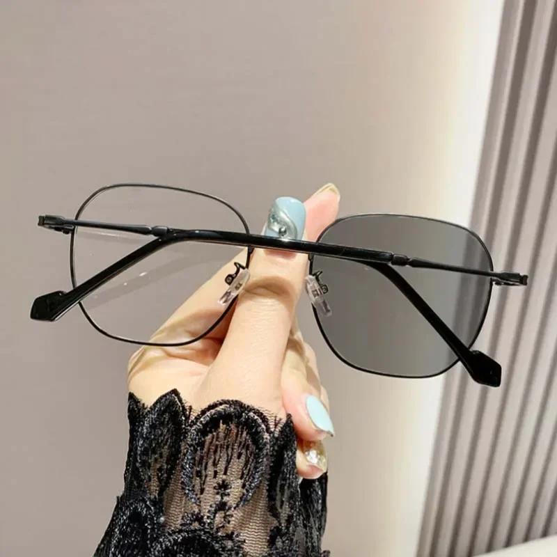 Outdoor Color Changing Sunglasses Women's Intelligent Photochromic Minus Diopter Glasses Trendy Myopia Prescription Eyeglasses