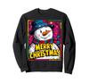 Snowman Pop Art Merry Christmas Christmas Motif Sweatshirt