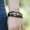 S Cool PU Metal Anchor Bracelet Wristb Jewelry