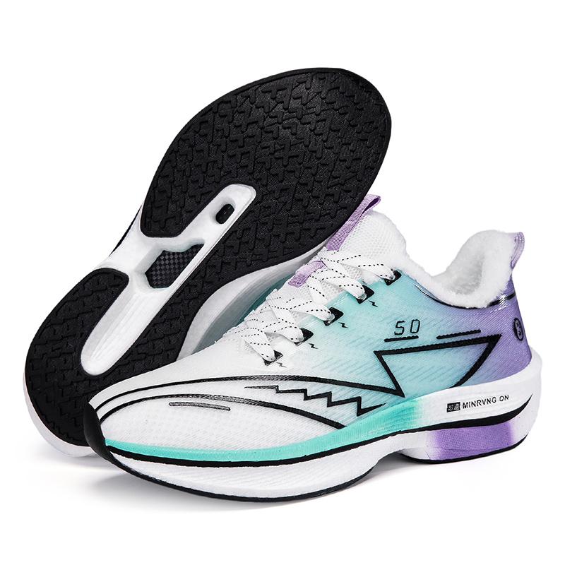 Плюшевые Теплые Зимние Кроссовки Мужские Амортизирующие Спортивные Кроссовки Женские Дышащие Кроссовки для Бега Обувь для Фитнес-Тренировок Нескользящие Кроссовки