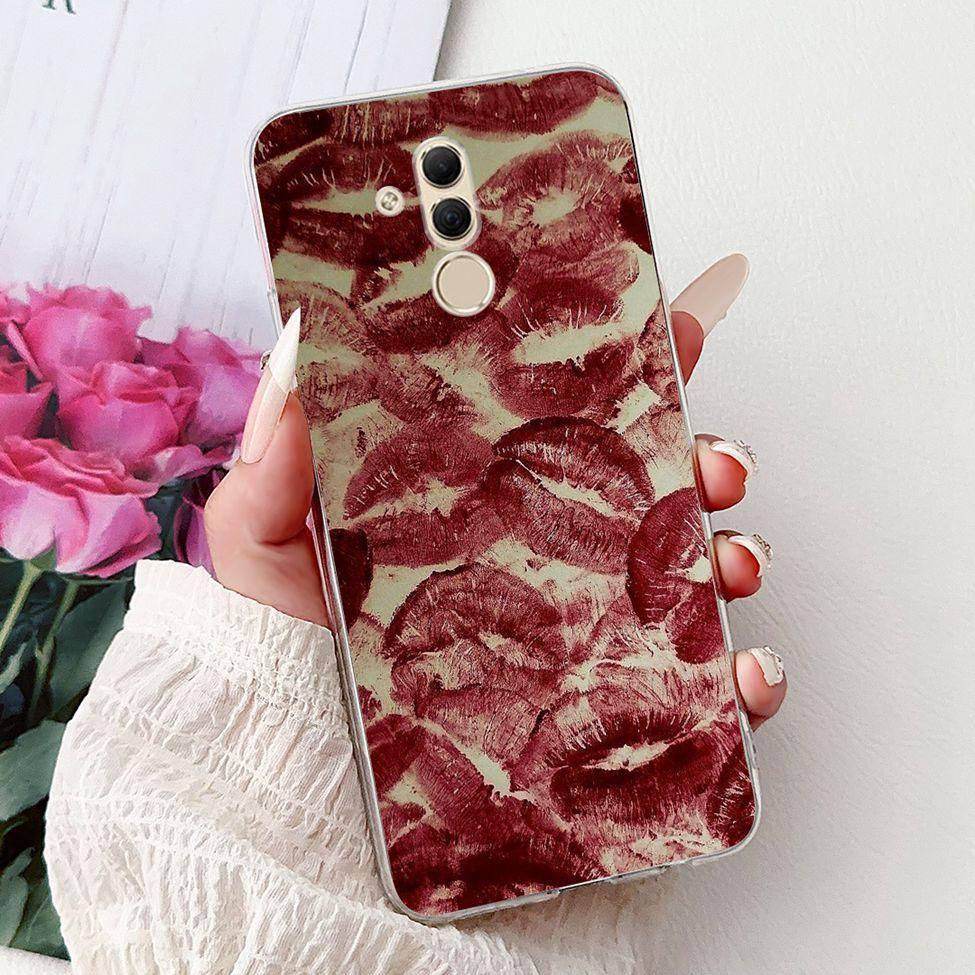 Clear For Huawei Mate 20Lite SNE-LX3 INE-LX2 Back Cover For Huawei Mate 20 Lite Case Cute Cartoon Cat Luxury Flowers Funny Funda