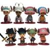 4 шт. Аниме One Piece Тони Тони Чоппер Кос МОРСКОЙ Сенгоку Сакадзуки Модель Игрушка Подарок Украшение для Автомобиля ПВХ Фигурка Действия В Коробке