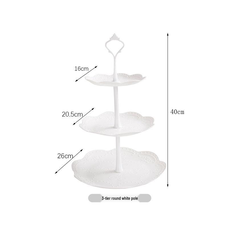 Трехъярусная подставка для торта к европейскому полуденному чаю - креативный многослойный пластиковый поднос для десертов и фруктовая тарелка