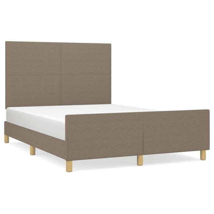 VidaXL Cadre de lit avec tête de lit Taupe 140x200 cm Tissu3124899