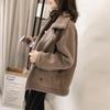Plus-Size Women's Suede Fur Motorcycle Jacket for Autumn/Winter
