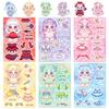6 Photos/pack of New Products Cotton Doll Cute Dress-up Character Stickers DIY Handbook Decorative Cute Stickers