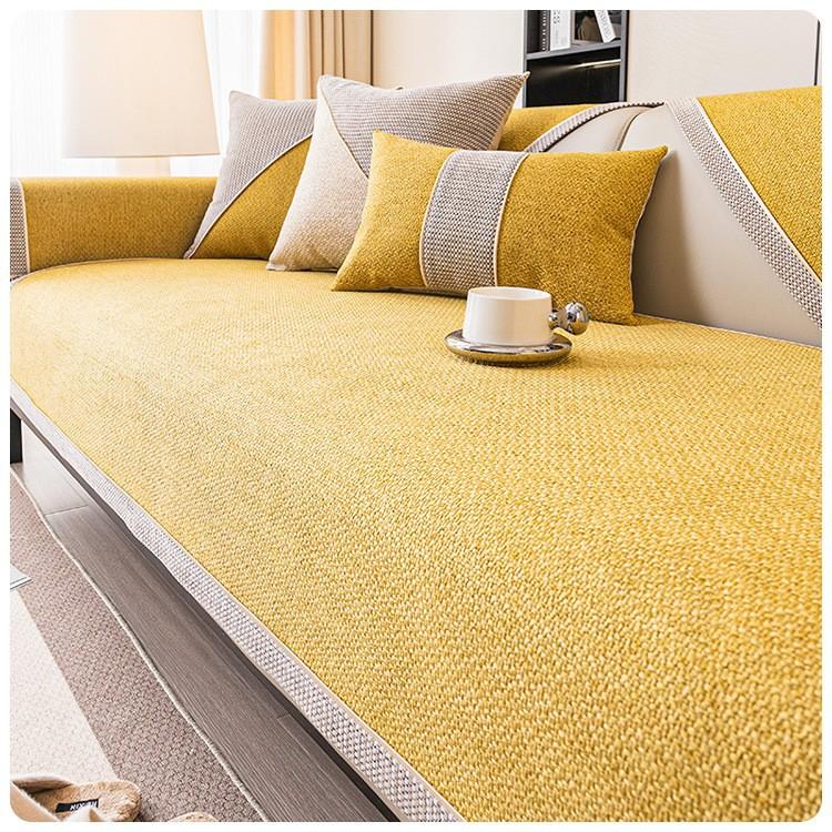 Подушка для дивана из хлопка и льна на все времена года, универсальный нескользящий чехол для дивана, чехол для спинки, полотенце