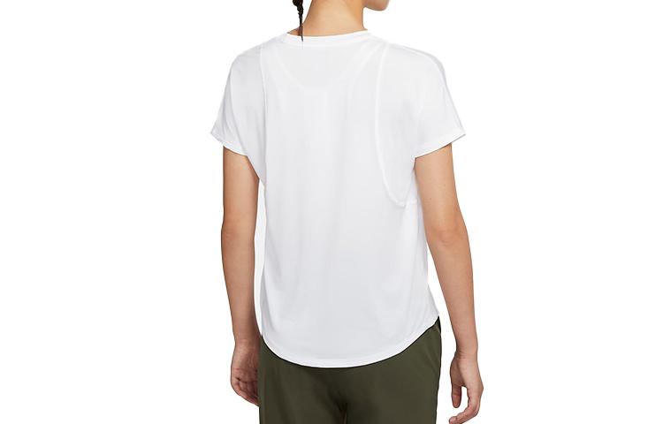 Nike T Shirts Women's White Crew Neck Moderate Straight Fit CU3330-100