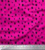 Pink Japan Crepe Satin Fabric Brush Stroke & Dots Abstract Print Fabric by the Metre 42 Inch