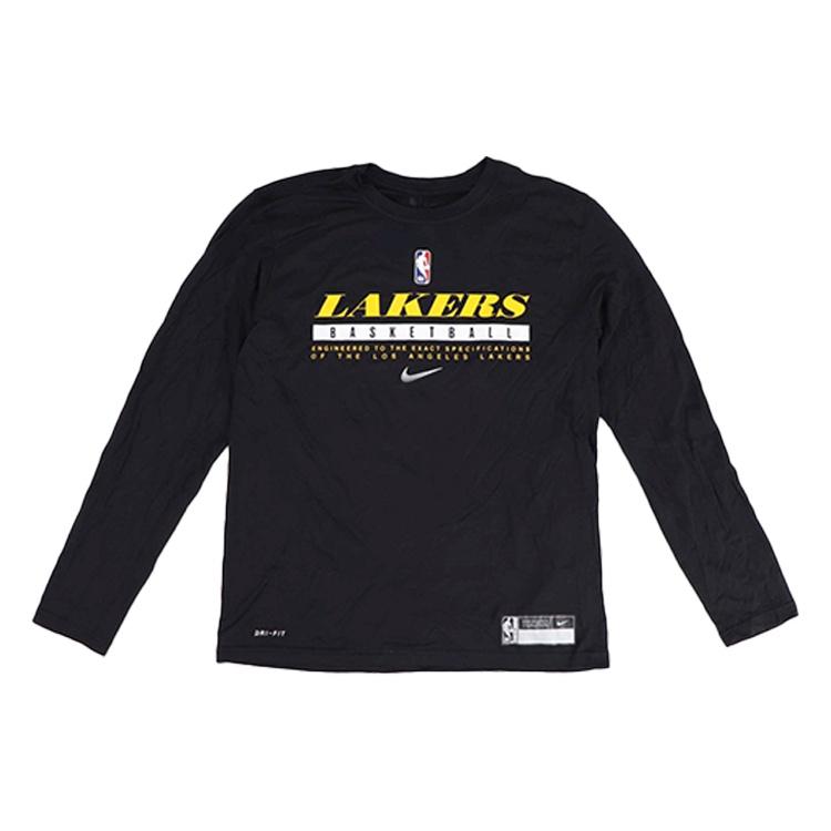 Nike Баскетбольная спортивная футболка с принтом алфавита NBA, круглая горловина, длинный рукав, черная, мужская, CK8319-010
