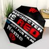 Custom Name Manchester United Theme Automatic Umbrella, Lightweight & Portable, 8 Rib, Perfect for Outdoor Travel, Birthdays, Christmas, Gifts.