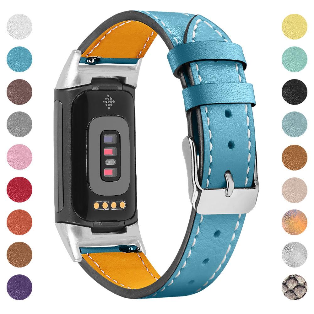 Запасной ремешок для часов из натуральной кожи для Fitbit Charge 3/4, Унисекс