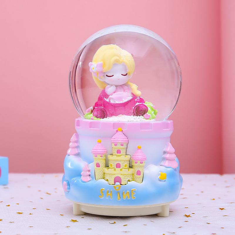 Pink Heart Castle Music Box Lantern - Snow Princess Dream Castle Birthday Gift