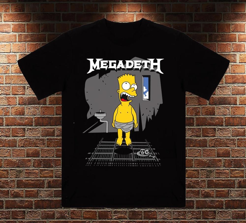 Футболка Megadeth Simpson Хлопок Отправка из США Полный размер S-5XL Унисекс Футболка