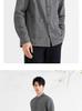 Langdeng Men's Cotton and Linen Stand Collar Long Sleeve Shirt