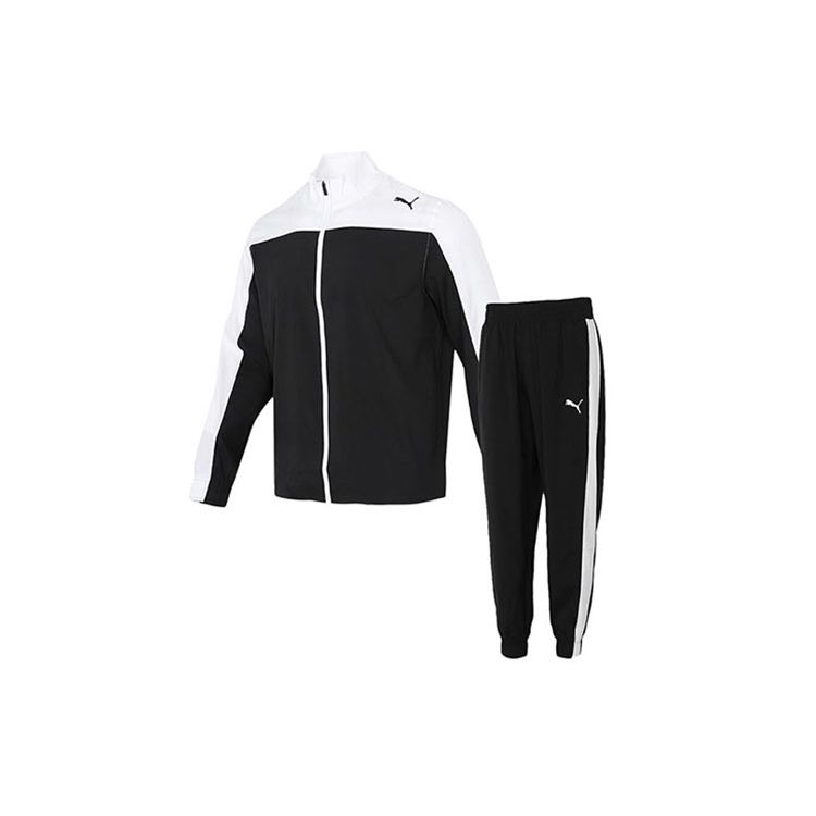 Puma Повседневный спортивный тканый футбольный беговой тренировочный комплект для мужчин черный 521043-01