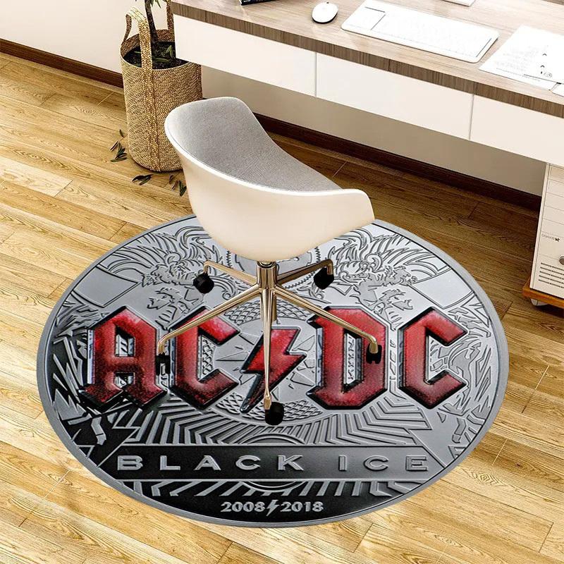 1 шт. AC/DC Черный Лед Памятная монета Круглый коврик, Изготовлен из полиэстера, Идеально подходит для украшения офисных стульев, гостиных fplt809
