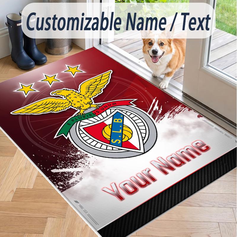 Custom Text Printed Rug Benfica FC Non Slip Floor Carpet For Home Room Decor