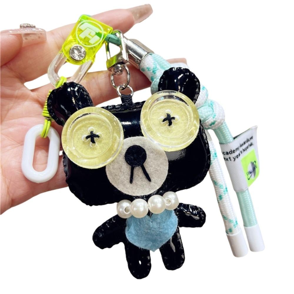 PU Cartoon Keychain Button Eye Dolls Pendant Creative Bag Accessories Bag/key Decor