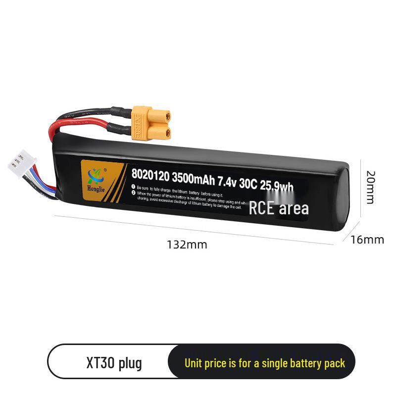 7.4V 3500mAh 30C High Discharge Lithium Battery for Electric Soft Bullet Gun Modification
