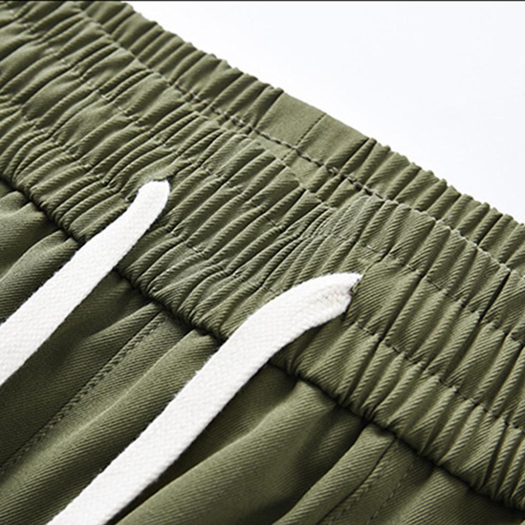 Мужской однотонный комбинезон свободного кроя на кулиске, модные повседневные брюки с несколькими карманами