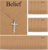 24 Sets Cross Necklace for Women, Christian Cross Pendant Necklace with Bible Verses Cards for Her Mom Sister Friend Easter Religious Jewelry Gifts