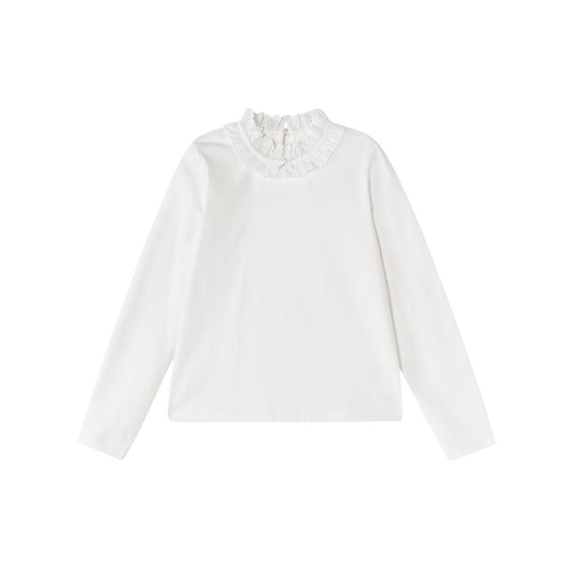 DEESHA Girls' Sweet Collar Long Sleeve T-shirt