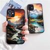 Ударопрочный чехол для iPhone X XR XS 11 12 13 14 15 16 pro Mini MAX с рисунком пейзажа, прозрачный, матовый