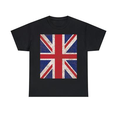 Ретро футболка с вертикальным принтом Union Jack, S-5XL