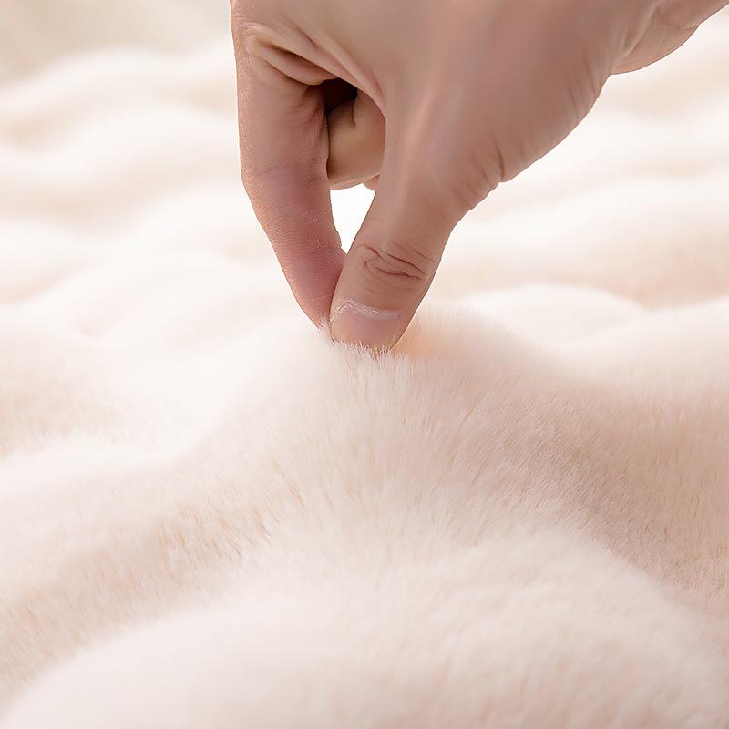 Round Bubble Fleece Fabric Simple Solid Color Fluffy Soft Comfortable Easy To Clean Furry Warm Cute Indoor Decorative Carpet