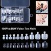 100Pcs Manicure Nail Art Nail Extension Foot Tips False Toe Nails Toe NailsTips Toenail Tablet