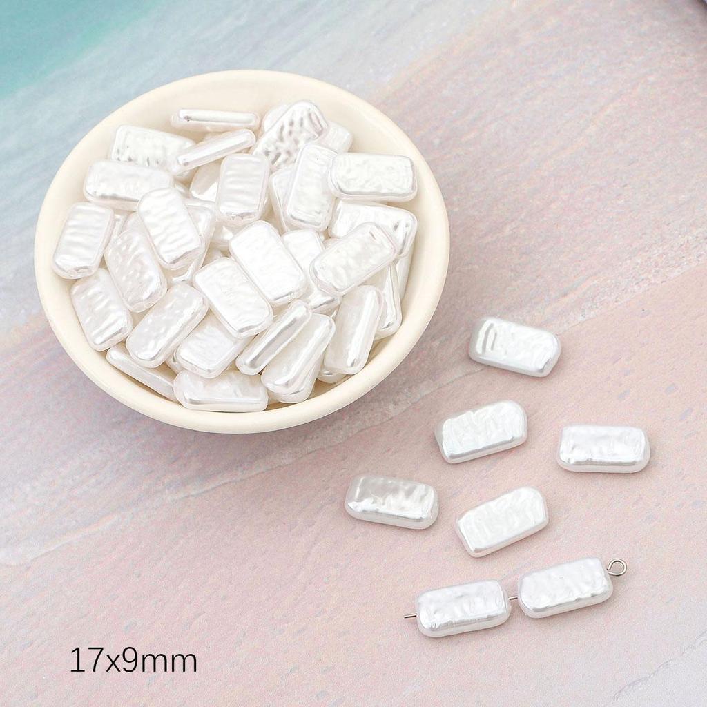 Геометрическая форма имитация жемчуга из АБС-пластика, бусины с прямым отверстием, браслет «сделай сам», ювелирные аксессуары