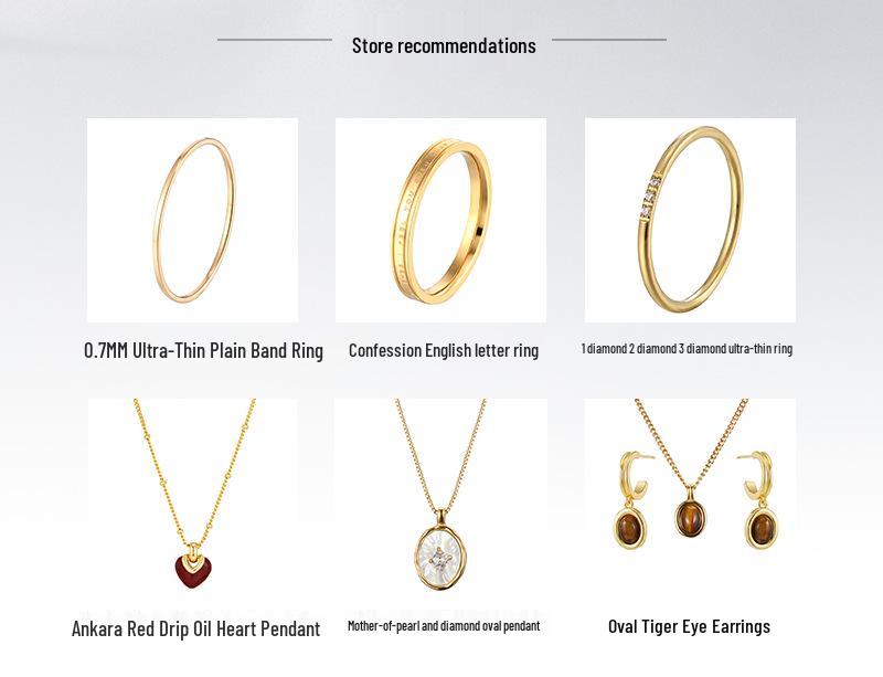 Европейское и американское женское кольцо из белого перламутра - Легкая роскошь, покрытие из 14-каратного золота, титановая сталь