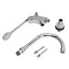 Foot Pedal Control Valve Faucet Stainless Steel Kitchen Sink Water Tap Vertical Basin Switch Faucet
