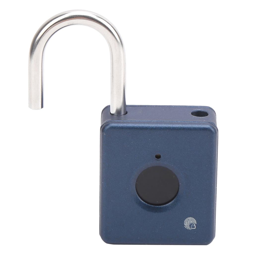 Fingerprint Padlock AntiTheft Intelligent Keyless for Cabinet Student Dormitory Warehouse(Blue )