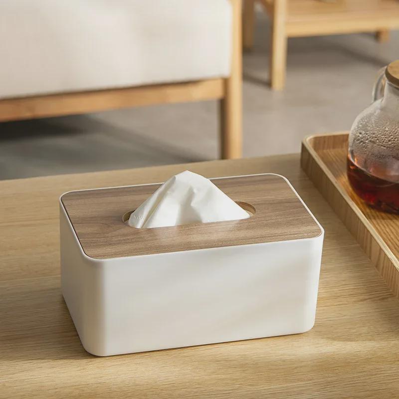 Japanese Style Wooden Tissue Box: Multifunctional Desktop Storage Solution