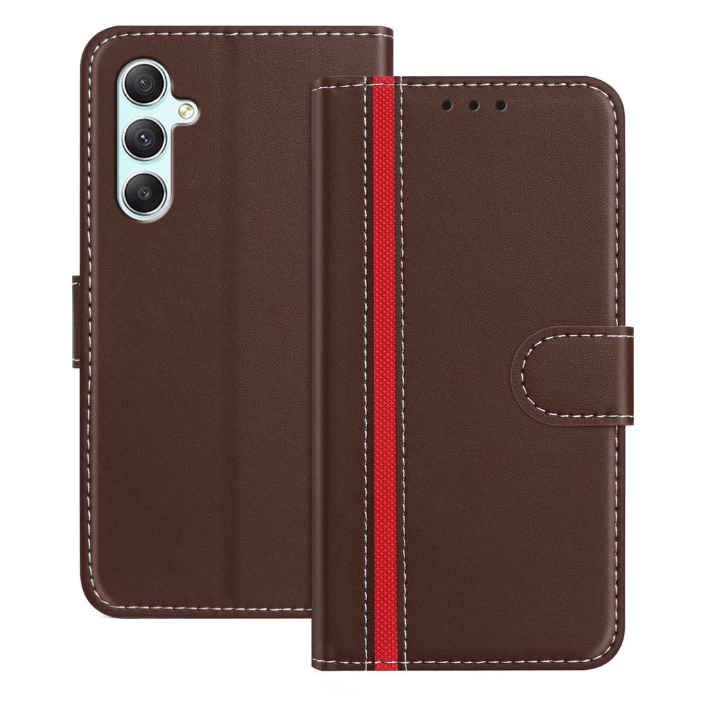 For Samsung Galaxy A34 5G Phone Cases Wallet Stand Color Splicing Leather Cover with Magnetic Clasp