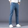 Весенние и летние новые повседневные брюки для мужчин, эластичные, тонкие, облегающие, маленькие прямые, молодежные, разноцветные мужские повседневные брюки