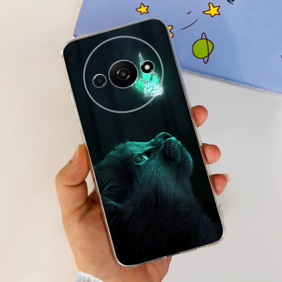 For Funda Xiaomi Redmi A3 Case 2024 Fashion Flower Transparent Silicone Soft TPU Phone Case For Xiomi Redmi A3 RedmiA3 4G Covers