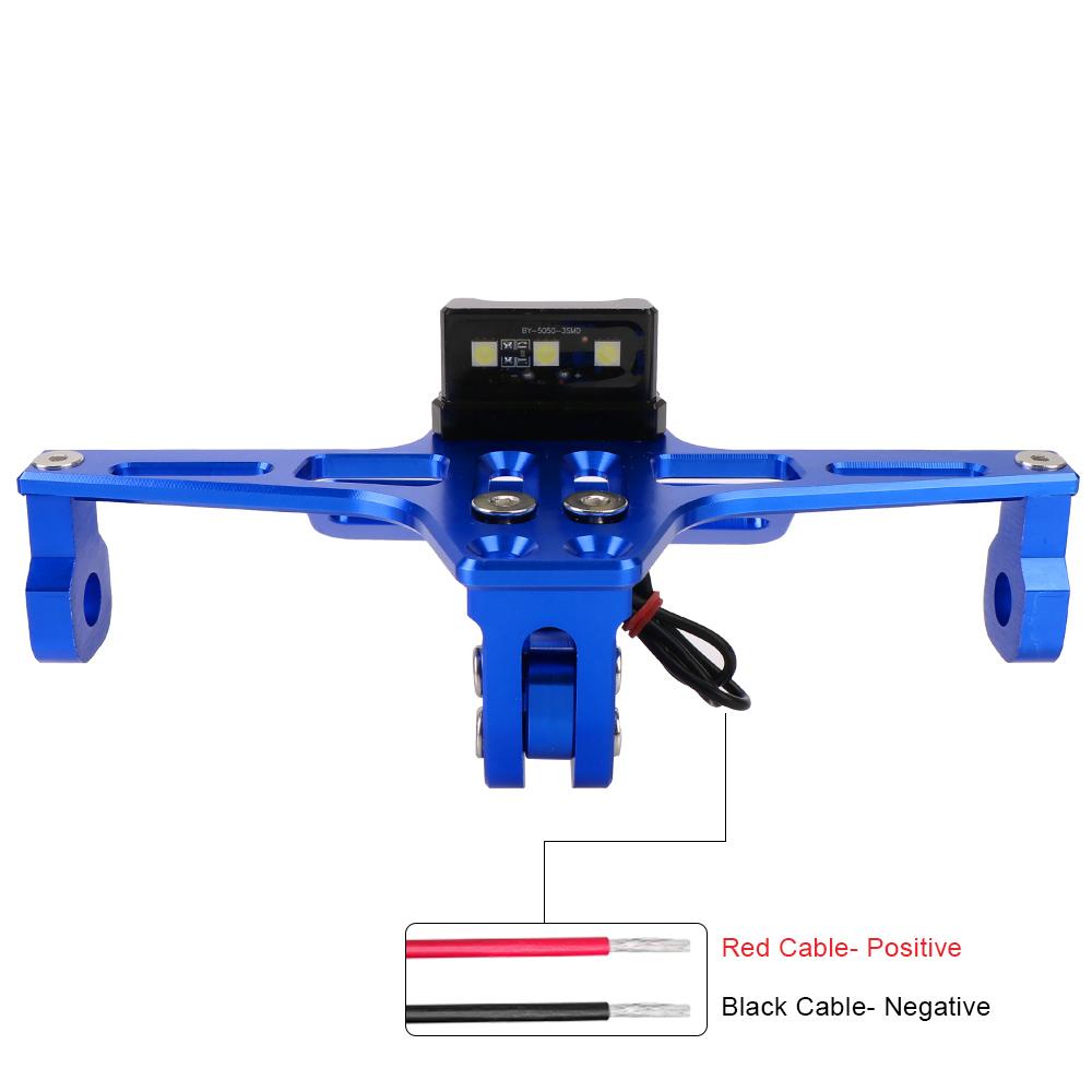 CNC Aluminum Turn Signal Light Bracket with LED Light Motorcycle License Number Plate Holder Frame