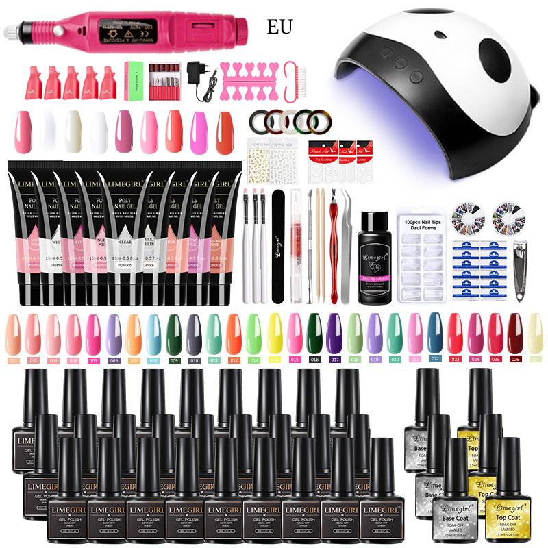 Manicure Set for Nail Extensions Gel Nail Polish Set Quick Building Polygels Set 54W LED Nail Lamp Nail Tools Set