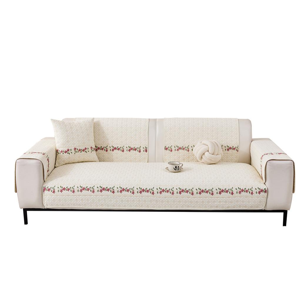 Подушка для дивана Пасторальная Четырехсезонная Универсальная Тканевая Нескользящая Подушка для Сиденья Высокого Качества Скандинавская Простая Накидка на Диван Полотенце Стиранный Хлопок